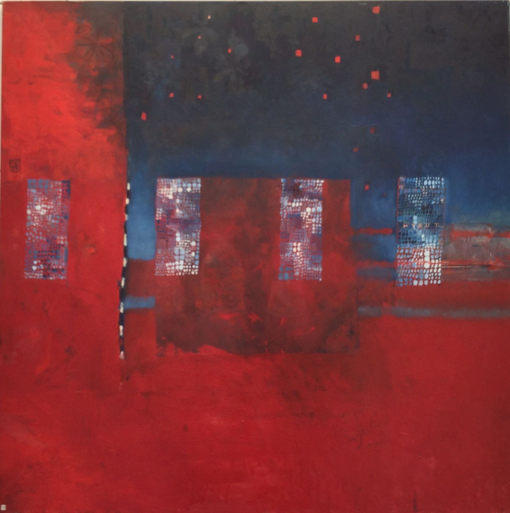 Les tours dans le désert - 2003. 100x100 cm 