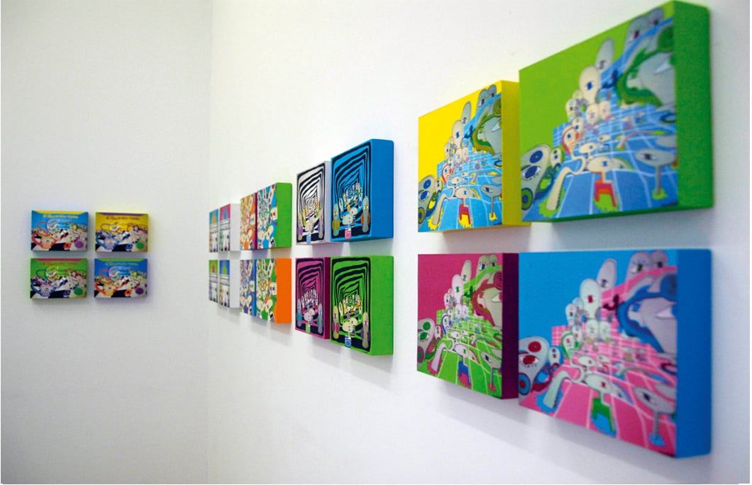 Copic auf Holzkörper - je 25x20x4,5cm 2007