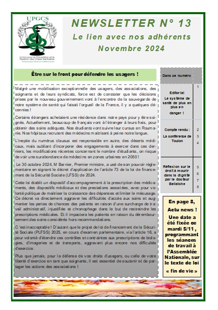 La Newsletter de novembre N°13