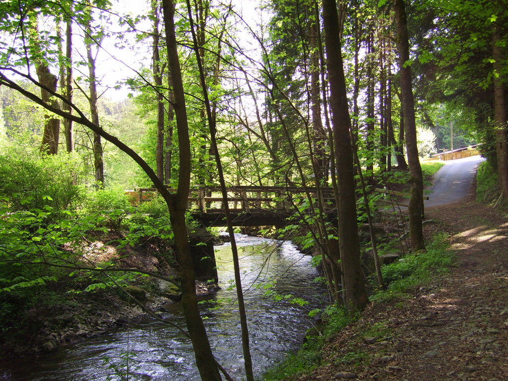 Die Ölschnitz mit Zufahrtsstrasse-Brücke
