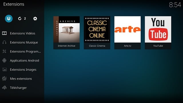 Kodi installer le plugin Internet Archive video