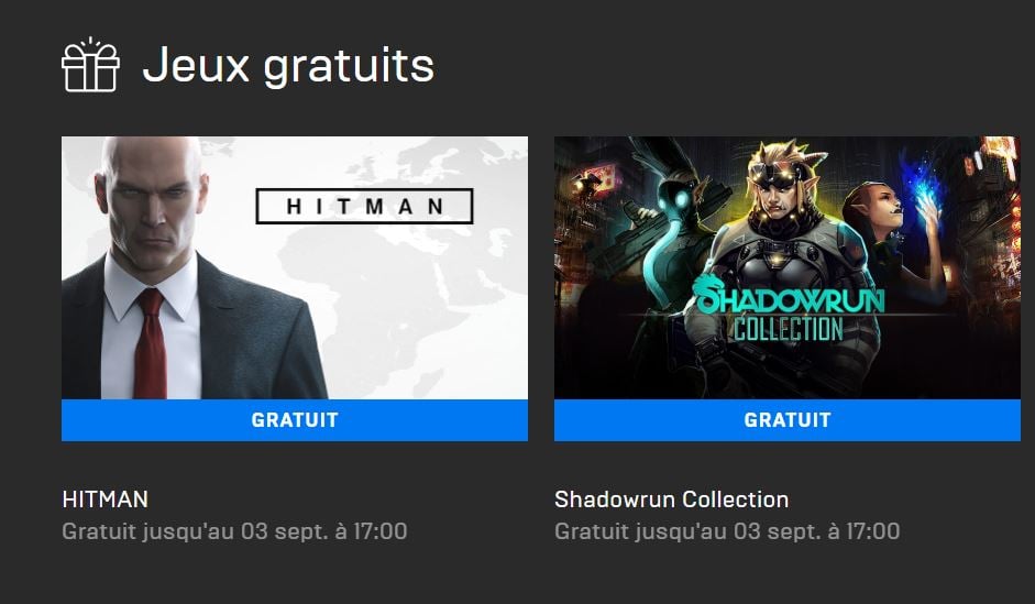 Les jeux Hitman et Shadowrun Collection sont dispos gratuitement sur PC