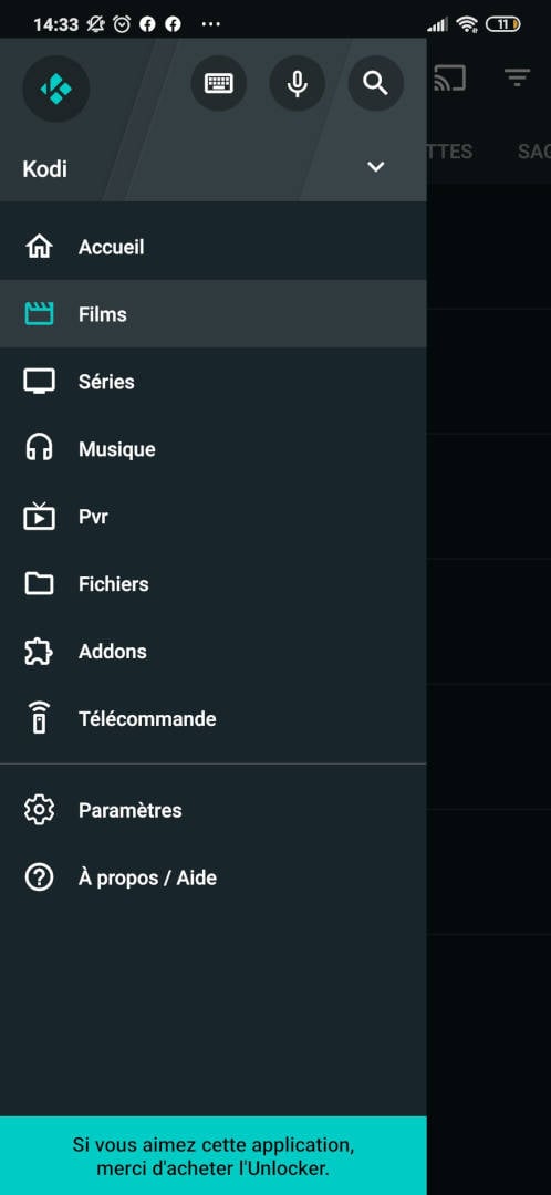 Yatse télécommande pour KODI 