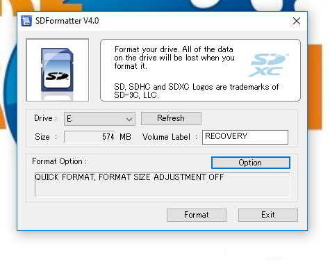 SD formatter tutoriel installation raspbian sur un raspberry pi