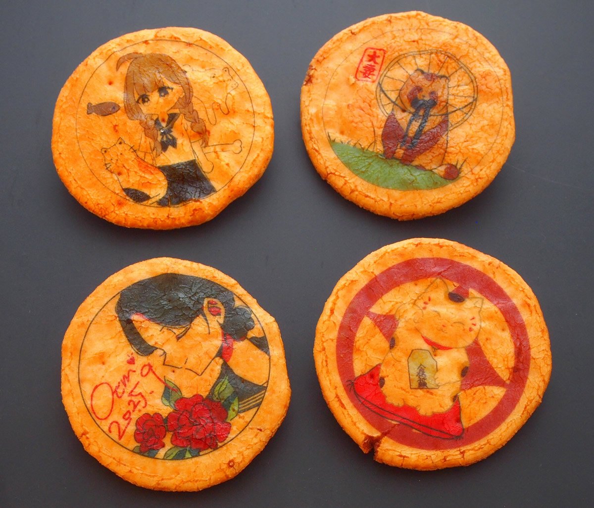 手描きイラスト印刷せんべい