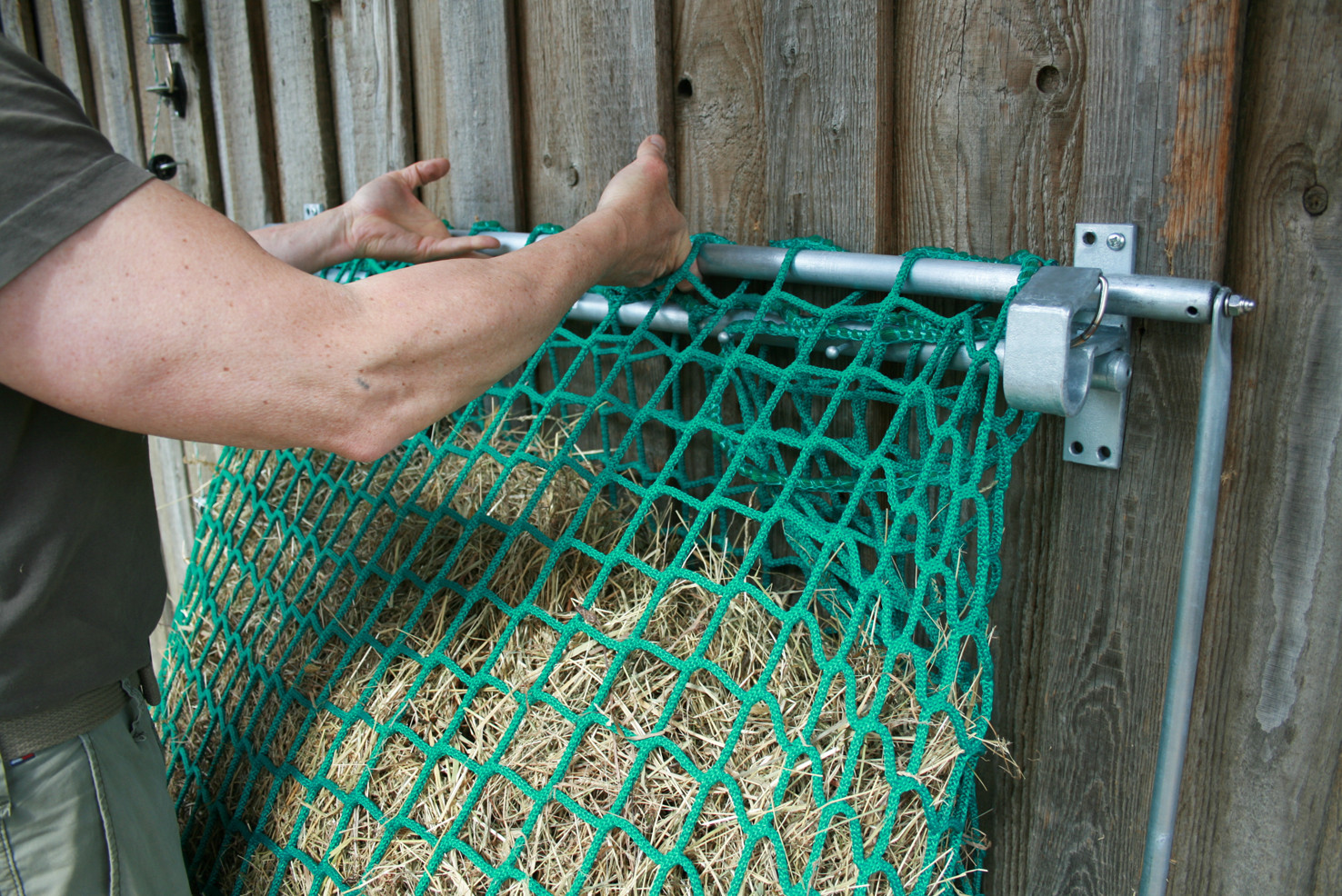 Schließen der Raufe.