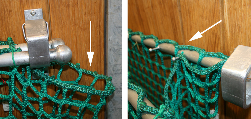 Seitenteile zum sichern nach innen auf die Stifte legen.