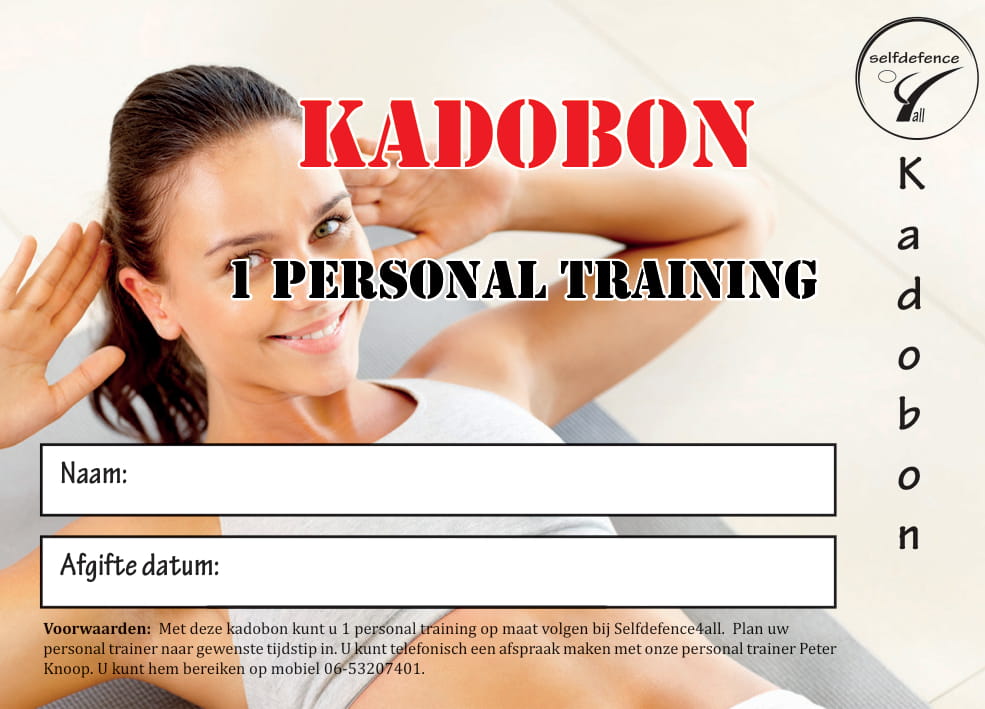 Kadobon Personal Training - Aangeboden door Selfdefence4all
