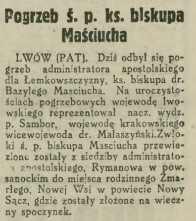 pogrzeb ksiedza biskupa masciucha