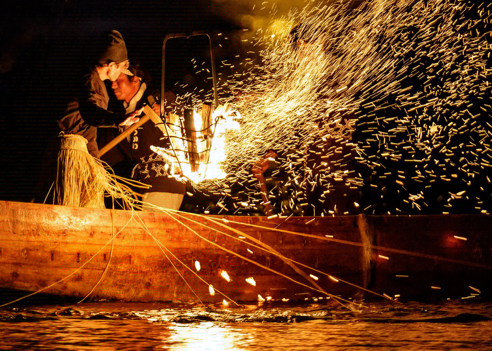 名勝木曽川 夜鵜飼