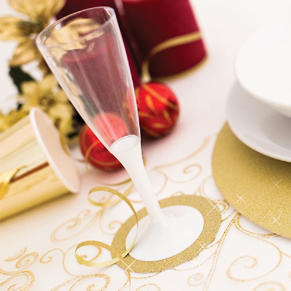 SOTTOBICCHIERE GLITTER ORO E ARGENTO