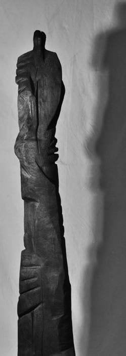 Grosse Holzform gebrannt 128x23 cm