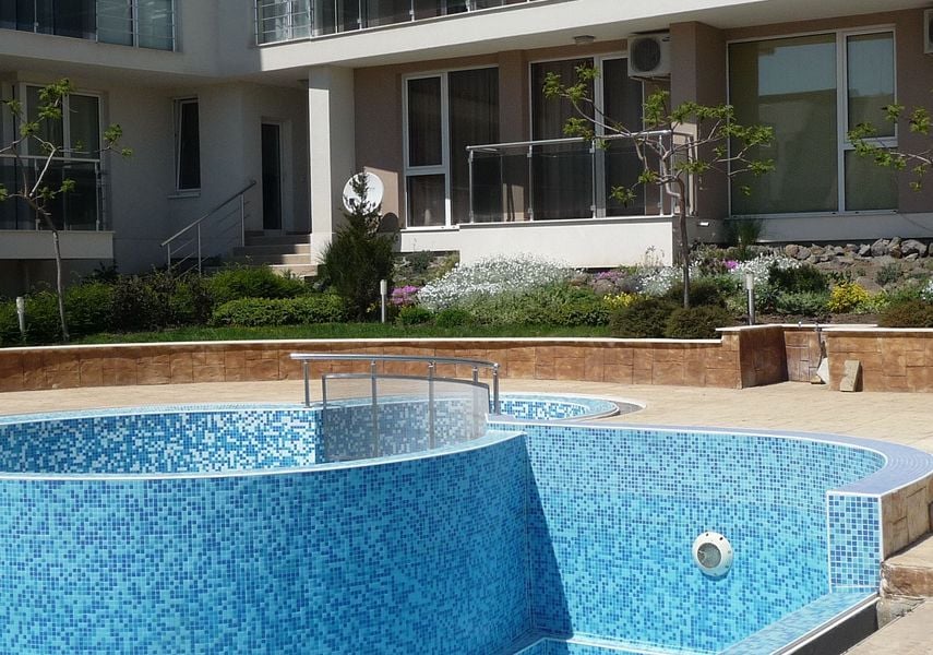 Mosaico per piscine in pasta di vetro mix azzurro