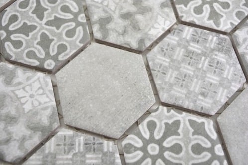 Mosaico Esagoni medi Patchwork Grigio