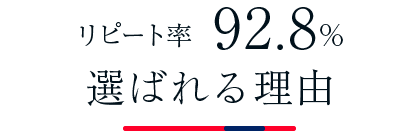 リピート率92.8％　選ばれる理由