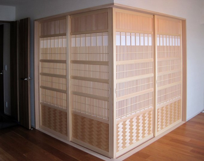 網代杉板入り障子