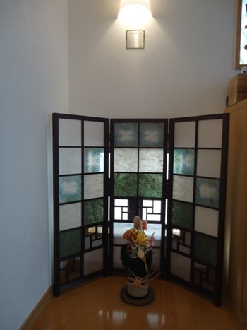 彩り障子の屏風