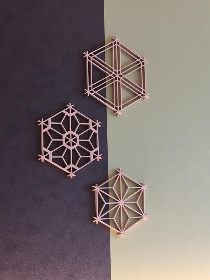 客室ディスプレイ用組子細工