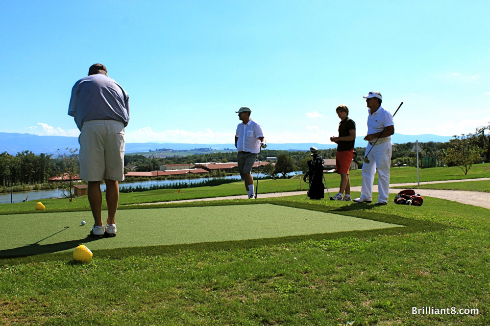 Teeabschlag Loch 9 Golfclub Franciacorta / I