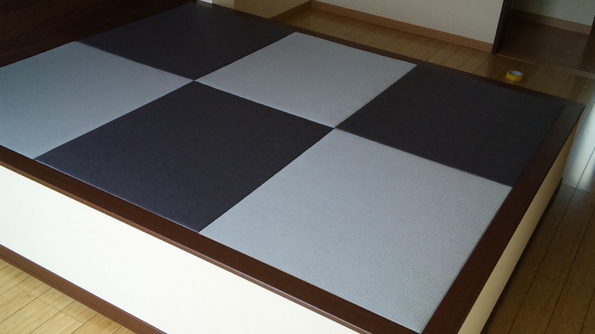 15ミリ薄畳セキスイ美草目積グレー/ブルーバイオレット