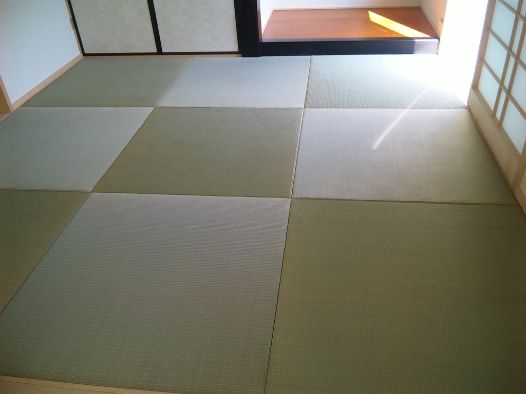 15ミリ薄畳ヘリ無し畳　セキスイ美草目積グリーン