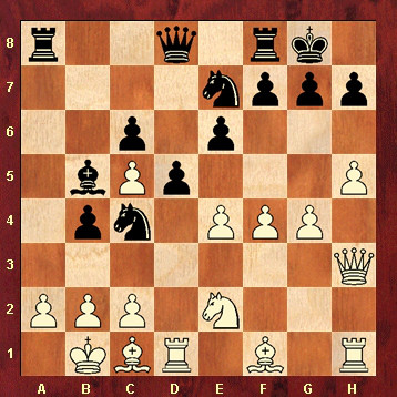 Partiestellung: Schwarz am Zug gewinnt