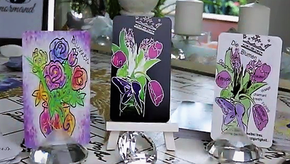 Lenormandkarte die Blume verschiedene Kartendecks