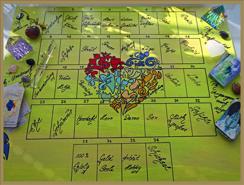 Häuserlegung Lenormand mit dem Cardboard Springtime