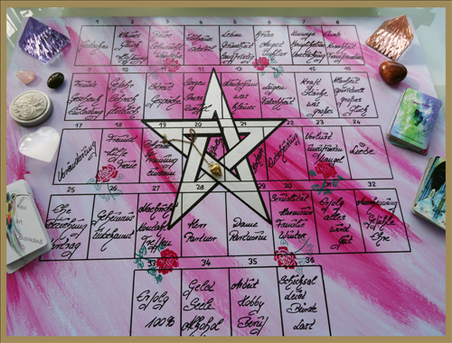 Lenormand Häuserlegung mit dem Cardboard Pentagramm