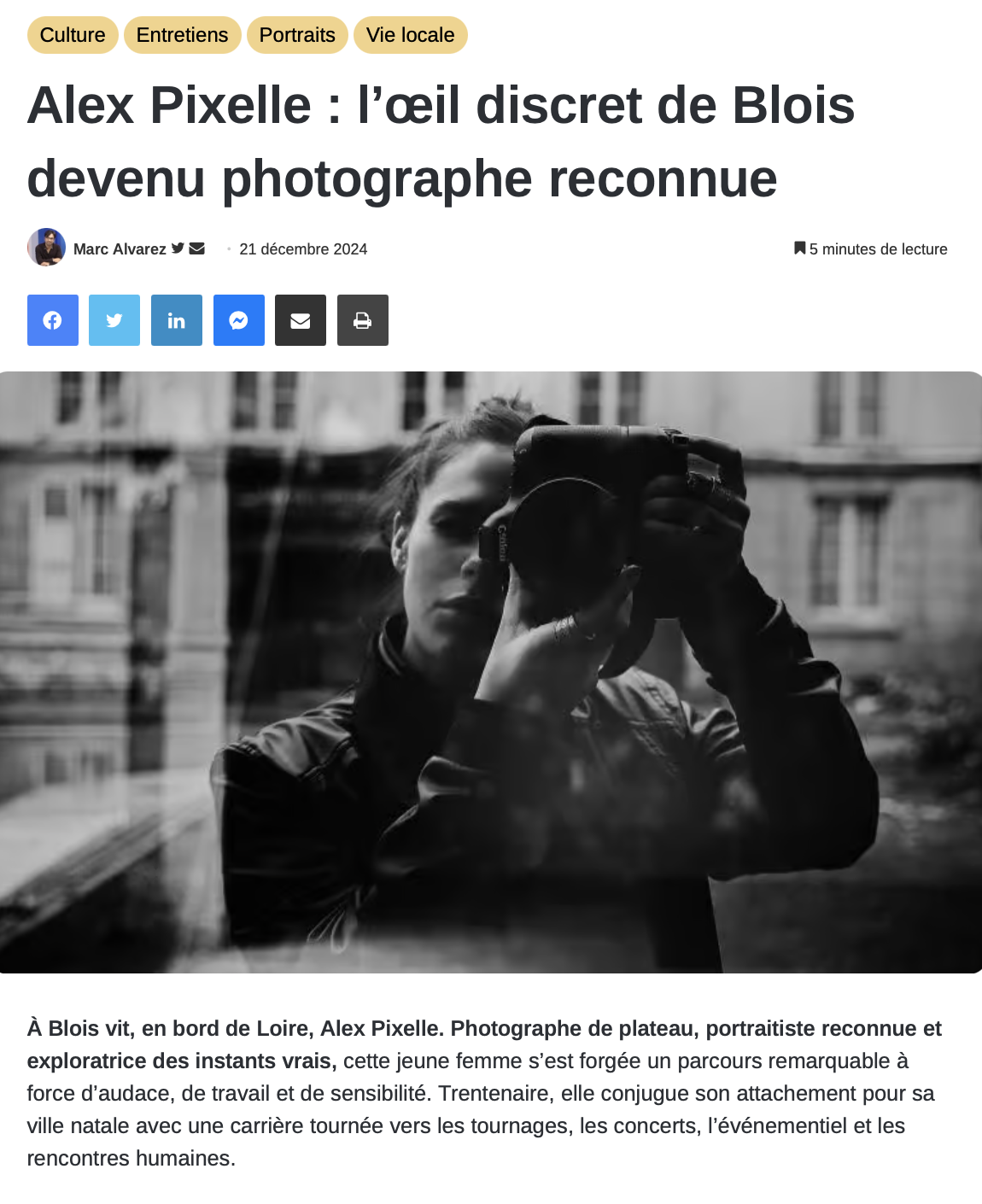 Interview avec Marc Alvarez pour le site Blois Capitale