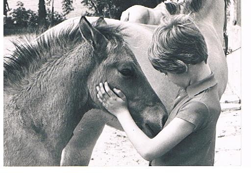 Thierry BIZET et un poulain câlin