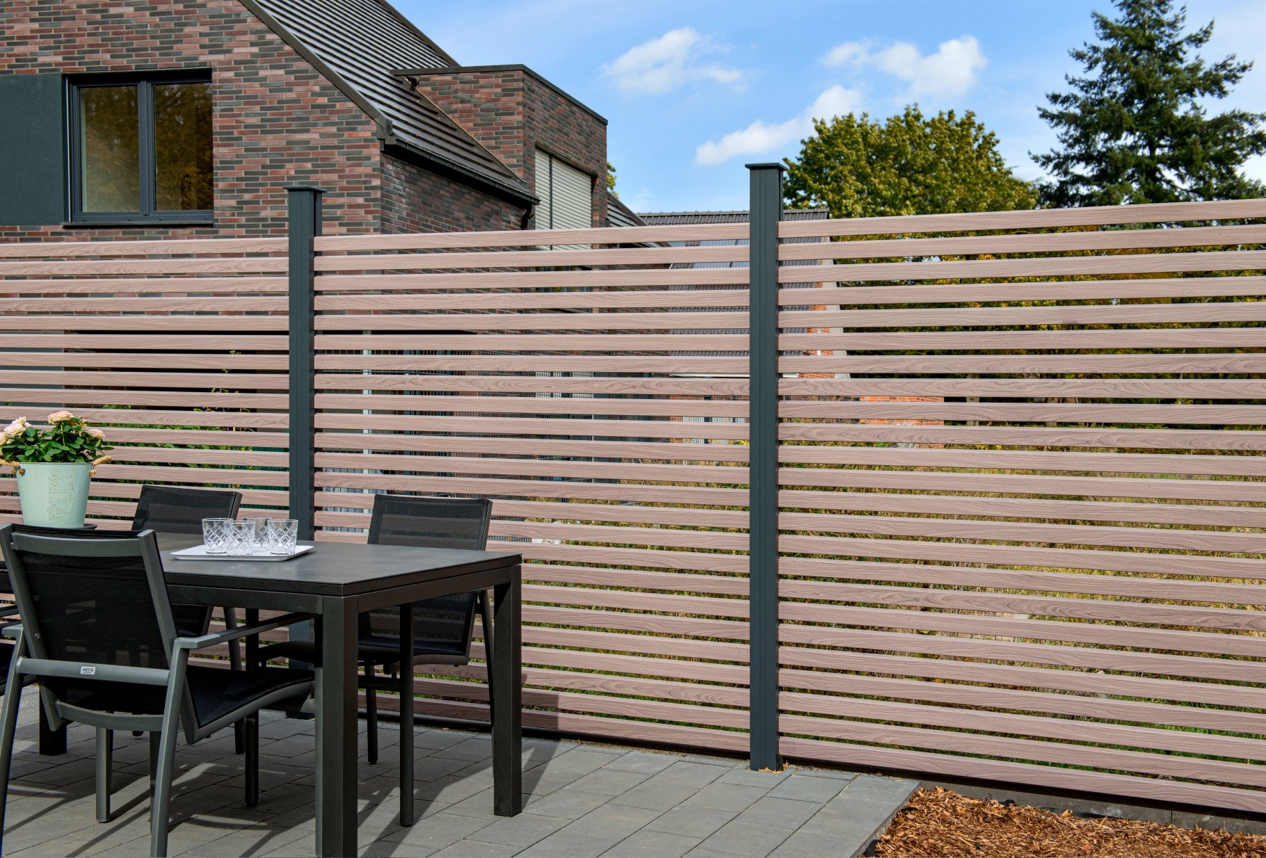 Sichtblende ALU-FENCE-RHOMBUS (Graubraun)