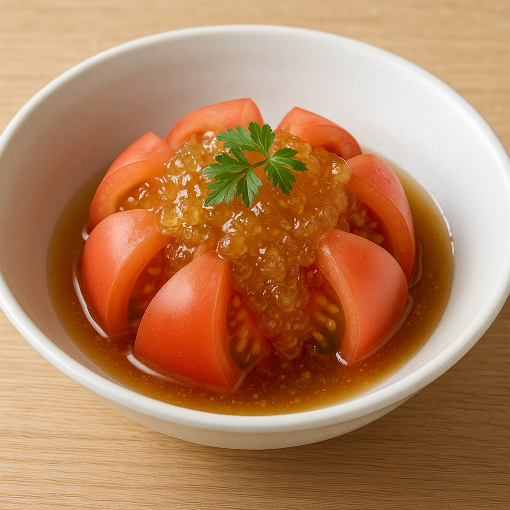 冷やしトマトのだしジュレがけ