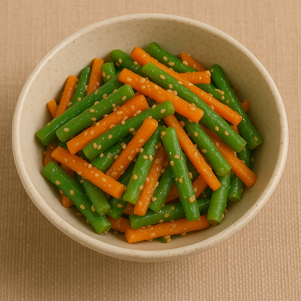 いんげんとにんじんのごま和え