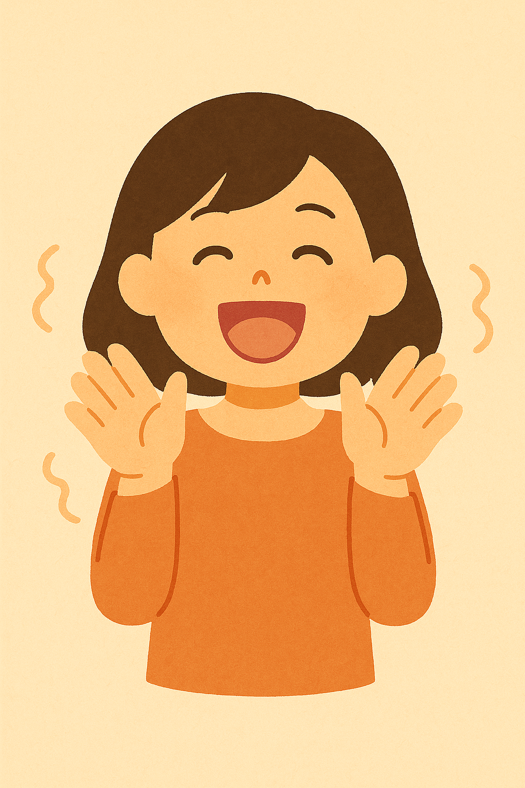 ふわふわハンド笑い