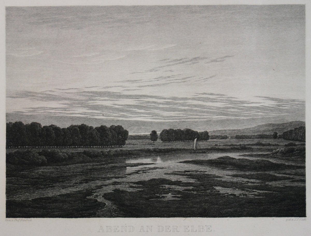 Philipp Veith nach Casapr David Friedrich, Abend an der Elbe, Das Große Gehege bei Dresden