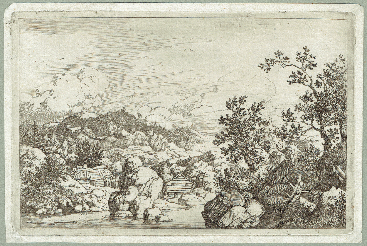 Allaert van Everdingen - Der aus dem Wasser herausragende Felsen