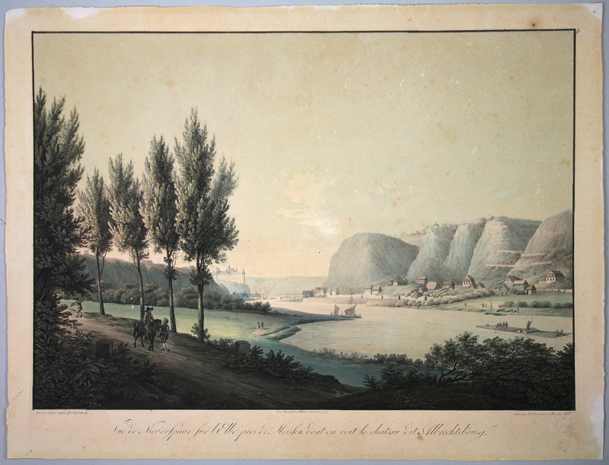 Das Elbtal mit dem Sparrgebirge und Meißen   