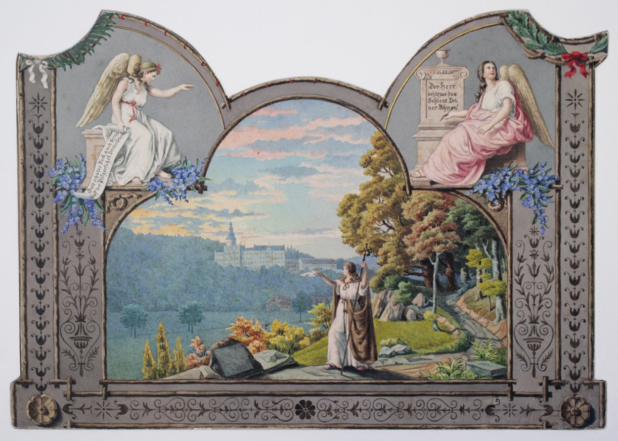 Willy Spatz, Kulissenbild, Guckkastenbild mit Schlossansicht