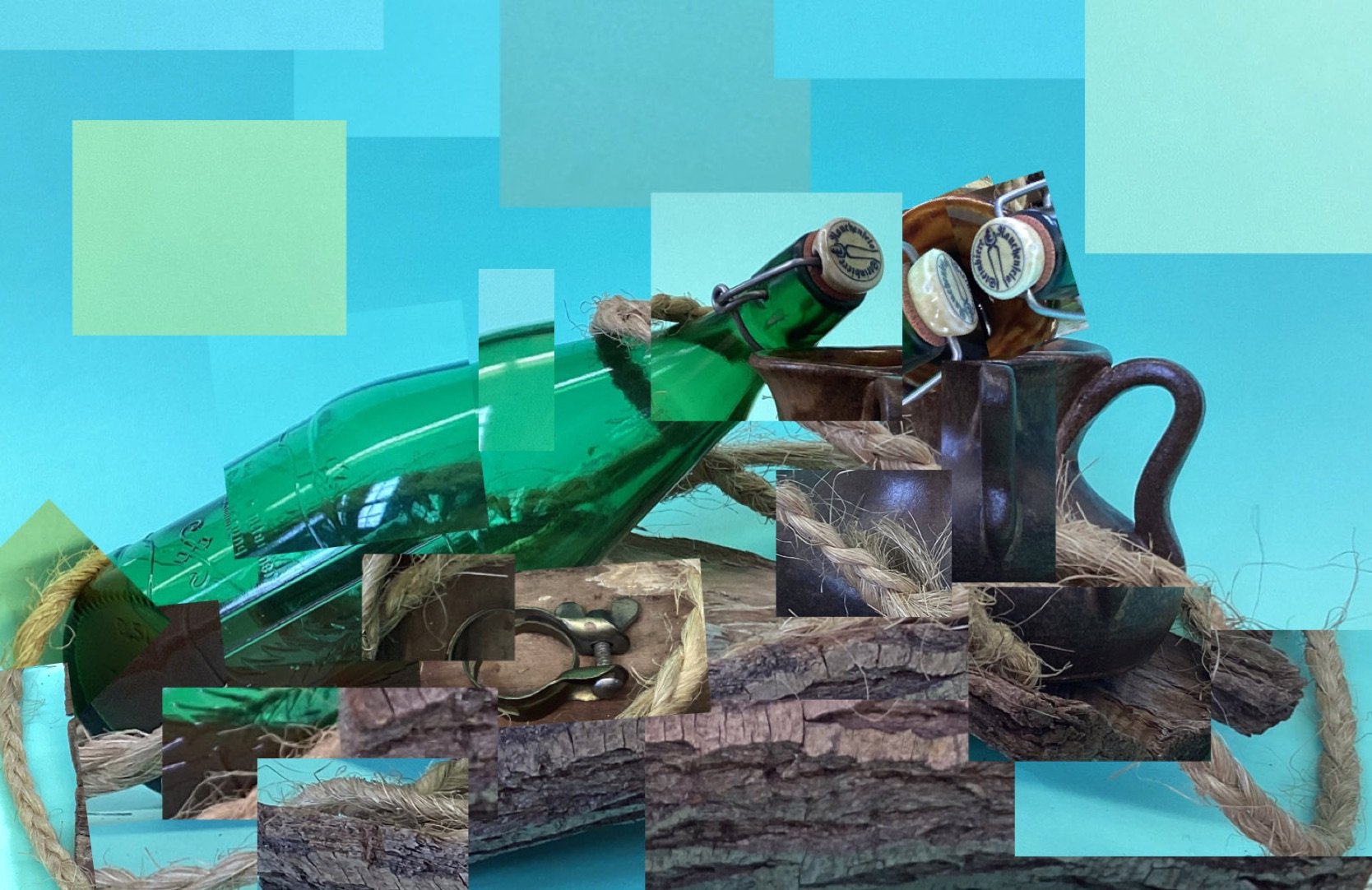 Digitale kubistische Fotocollage