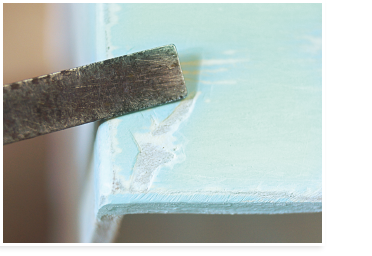 Shabby Chic schaben mit Stuckateureisen oder ähnlich