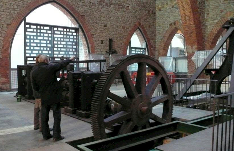 reconstrucción de Maquinaria Siglo XIX, tren de laminado, Ferrería de San Blas, Museo de la Minería u de la Siderurgia, Sabero, - León