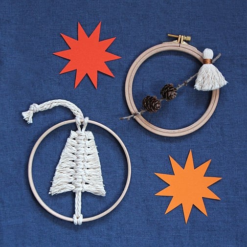 makrame macrame smrečica jelka tannenbaum christmas tree xmas tree drevo božična dekoracija decoration cord garn garn und mehr zvezda stern star