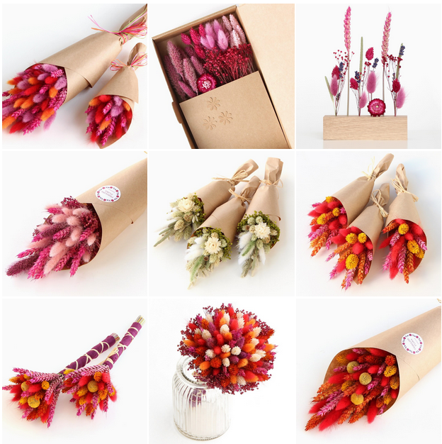 suho cvetje fridolina flora suhe ro#e phalaris suhi šopki suhi šopek makrame zajčji repki phalaris suhe trave glixia škatlica škatla