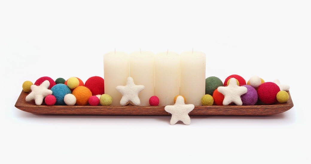 advent adventskranz gift wrapping felt balls kroglice iz filca filzkugeln garndundmehr kvačkanje crochet geschenkeverpacken weihnachten zavijanje daril xmas x-mas christmas inspiration inspiracije