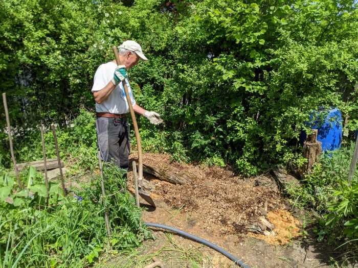 Einbringen des Feinmaterials
