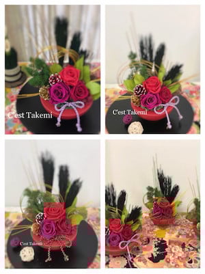 赤い器でお正月アレンジレッスン