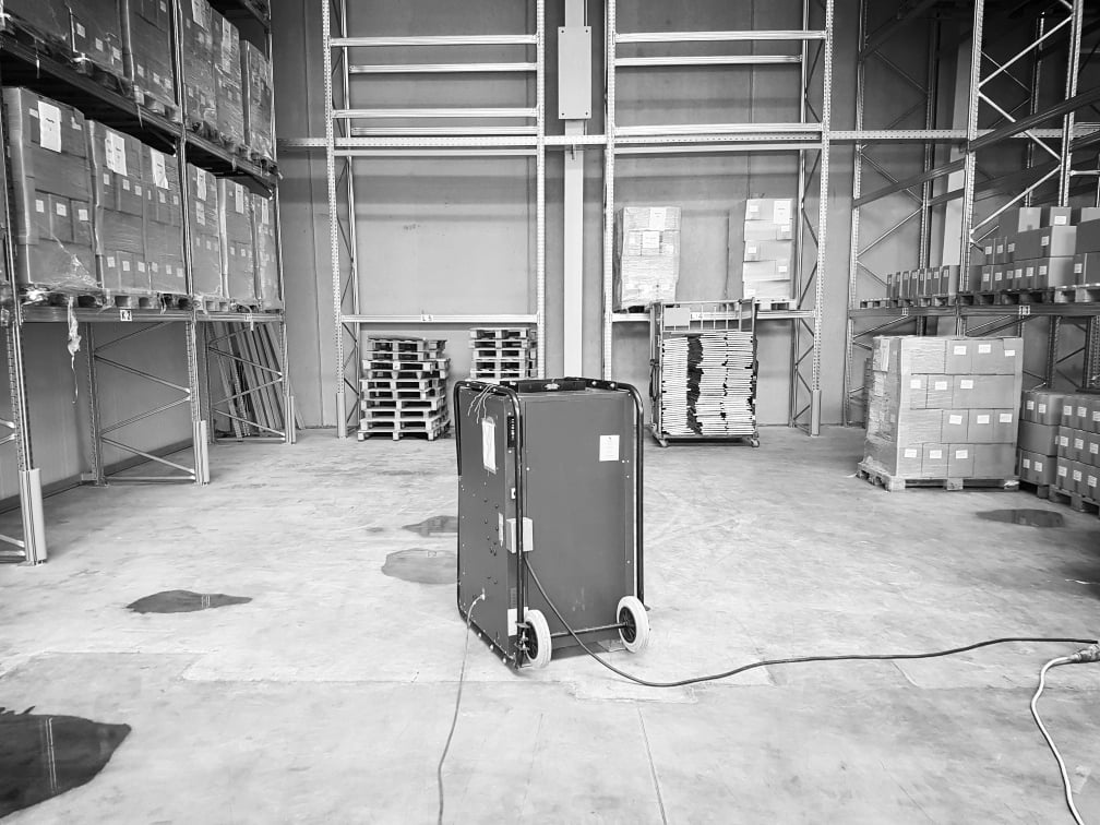 Bautrocknung Lagerhalle