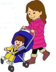 ベビーカー親子
