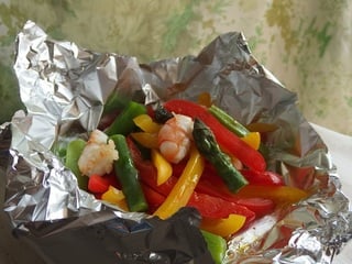 えびと野菜のホイル焼き完成